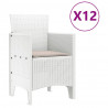 Zestaw do jadalni w ogrodzie 13 pcs Biały Rattan Polt