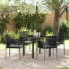 Zestaw do jadalni w ogrodzie 5 pcs Czarny Rattan PE