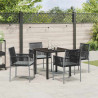 Zestaw do jadalni w ogrodzie 5 pcs Czarny Rattan PE