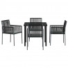 Zestaw do jadalni w ogrodzie 5 pcs Czarny Rattan PE