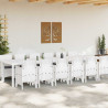 Zestaw do jadalni w ogrodzie 13 pcs Biały Rattan Polt