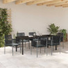 Zestaw do jadalni w ogrodzie 7 pcs Czarny Rattan PE