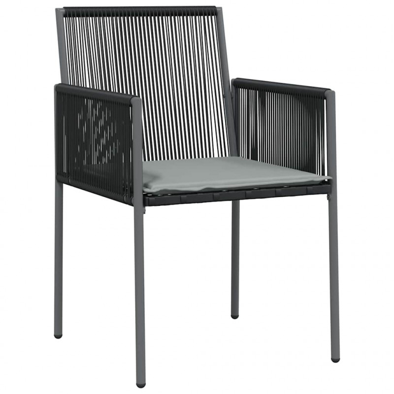 Zestaw do jadalni w ogrodzie 7 pcs Czarny Rattan PE