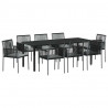 Zestaw do jadalni w ogrodzie 9 pcs Czarny Rattan PE