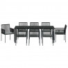 Zestaw do jadalni w ogrodzie 9 pcs Czarny Rattan PE