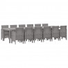 Zestaw do jadalni w ogrodzie 13 pcs Jasnoszary Rattan Polt