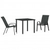 Zestaw do jadalni w ogrodzie 3 pcs Czarny