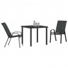 Zestaw do jadalni w ogrodzie 3 pcs Czarny