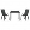Zestaw do jadalni w ogrodzie 3 pcs Czarny