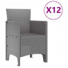 Zestaw do jadalni w ogrodzie 13 pcs Jasnoszary Rattan Polt