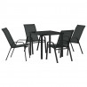 Zestaw do jadalni w ogrodzie 5 pcs Czarny