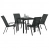 Zestaw do jadalni w ogrodzie 5 pcs Czarny