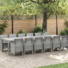 Zestaw do jadalni w ogrodzie 13 pcs Jasnoszary Rattan Polt