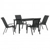 Zestaw do jadalni w ogrodzie 5 pcs Czarny