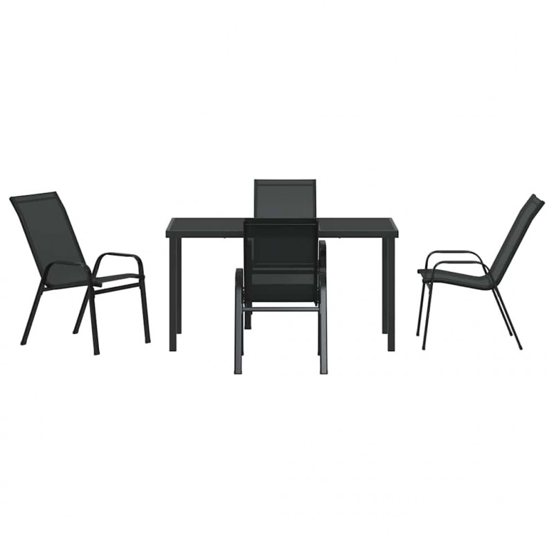 Zestaw do jadalni w ogrodzie 5 pcs Czarny