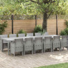 Zestaw do jadalni w ogrodzie 13 pcs Jasnoszary Rattan Polt