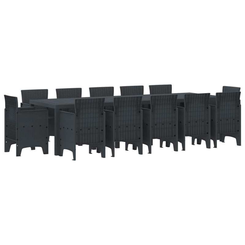 Zestaw do jadalni w ogrodzie 13 pcs Antracyt