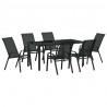 Zestaw do jadalni w ogrodzie 7 pcs Czarny