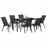 Zestaw do jadalni w ogrodzie 7 pcs Czarny
