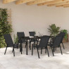 Zestaw do jadalni w ogrodzie 7 pcs Czarny
