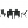 Zestaw do jadalni w ogrodzie 7 pcs Czarny