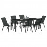 Zestaw do jadalni w ogrodzie 7 pcs Czarny
