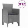 Zestaw do jadalni w ogrodzie 13 pcs Jasnoszary Rattan Polt