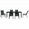 Zestaw do jadalni w ogrodzie 7 pcs Czarny