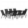 Zestaw do jadalni w ogrodzie 9 pcs Czarny
