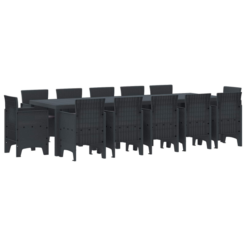 Zestaw do jadalni w ogrodzie z poduszką 13 pcs Antracyt