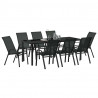 Zestaw do jadalni w ogrodzie 9 pcs Czarny