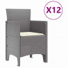 Zestaw do jadalni w ogrodzie 13 pcs Jasnoszary Rattan Polt