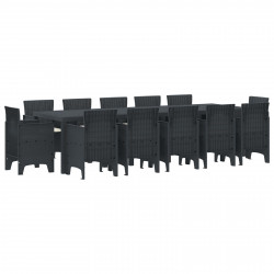 Zestaw do jadalni w ogrodzie 13 pcs Antracyt Polirattan