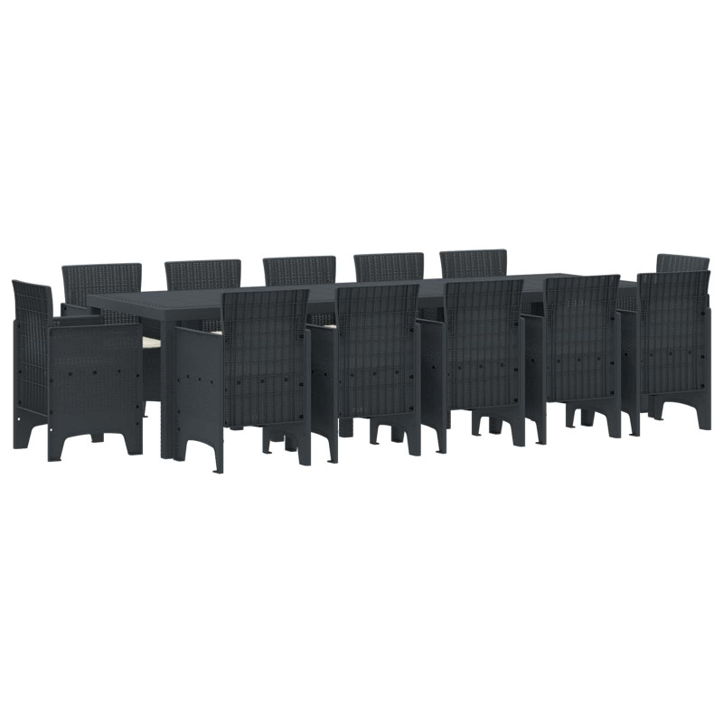 Zestaw do jadalni w ogrodzie 13 pcs Antracyt Polirattan