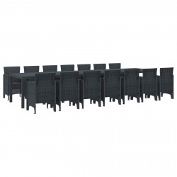 Zestaw do jadalni ogrodowej z poduszkami 15 pcs Antracyt PP