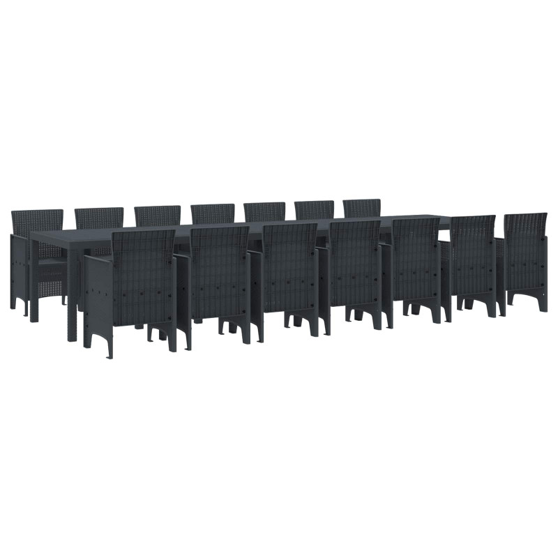 Zestaw do jadalni ogrodowej z poduszkami 15 pcs Antracyt PP