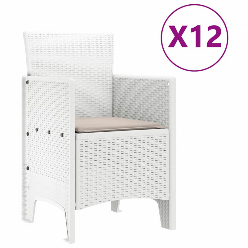 Zestaw do jadalni w ogrodzie 13 pcs Biały i jasnoszary