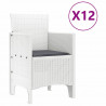 Zestaw do jadalni w ogrodzie z poduszką 13 pcs Biały