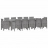Zestaw do jadalni w ogrodzie 13 pcs Jasnoszary Polirattan
