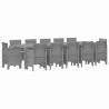 Zestaw do jadalni w ogrodzie 13 pcs Jasnoszary Polirattan