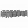 Zestaw do jadalni w ogrodzie 13 pcs Jasnoszary Polirattan