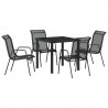 Zestaw do jadalni w ogrodzie 5 pcs Czarny