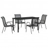 Zestaw do jadalni w ogrodzie 5 pcs Czarny