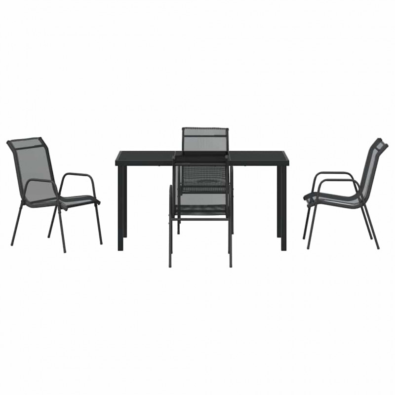 Zestaw do jadalni w ogrodzie 5 pcs Czarny