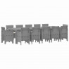 Zestaw do jadalni w ogrodzie z poduszką 13 pcs Jasnoszary