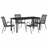 Zestaw do jadalni w ogrodzie 5 pcs Czarny
