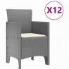 Zestaw do jadalni w ogrodzie z poduszką 13 pcs Jasnoszary