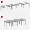 Zestaw do jadalni w ogrodzie z poduszką 13 pcs Jasnoszary