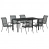 Zestaw do jadalni w ogrodzie 7 pcs Czarny