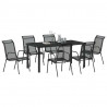 Zestaw do jadalni w ogrodzie 7 pcs Czarny